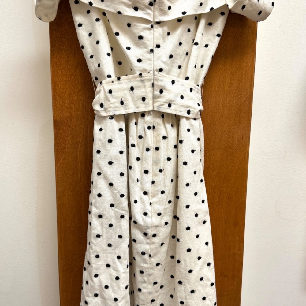 NWT WAYF Polka Dot, Cutout, Off-the-Shoulder, Linen Blend, Minidress Size SMALL - Picture 8 of 8